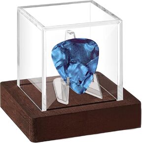 علبة عرض اختيار الجيتار من الأكريليك مع حامل اختيار الجيتار بقاعدة خشبية لاختيار الجيتار القابل للجمع in Kuwait