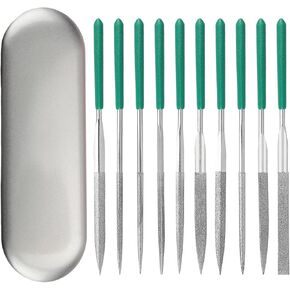 Millousong Hand File Set,Diamond Needle Files 6.3' /10 Shapes for Metal,Plastic,Wood,3D Printer Basic Suite for home and office with box