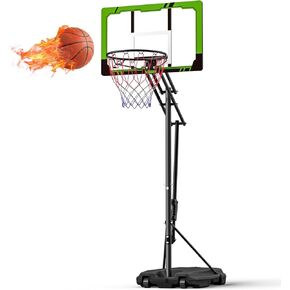 Basketball Hoop Outdoor 4.0-8.5ft Adjustable, Portable Basketball Goal System for Kids/Teens/Youth in Backyard/Indoor/Driveway, with 33in Shatterproof Backboard