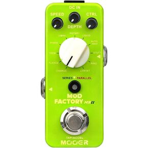 MOOER MOD Factory MKII with 11 Different Modulation Effects, Chorus, Flange, Tremolo, Phase, Low-bit, Ring Modulator, Real-time Tap Tempo, Acceleration Function
