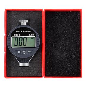 Hardness Tester, Durometer Shore Type D 0-100HD, Digital Durometer 0.1HD Resolution, with Large LCD Display for Rubber, Plastic, Tire, Flooring