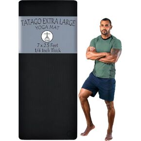 Tatago Extra Large Yoga Mat Thick Extra Wide and Long. Premium 7 Foot XL Yoga Mat for Men & Women That Also Makes a Great Stretching Mat- Wonderful Big Yoga Mat or Workout Mat for Men & Women! (84 x 30 x 1/4")