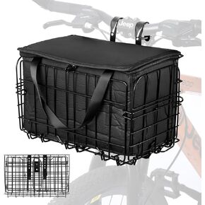 Bike Basket Front Bike Basket Folding Bike Basket with Removable Liner Bag Quick Release Bicycle Front Bicycle Bike Baskets Removable Small Pet Cat Dog Carrier Detachable Cycling Picnic Bag