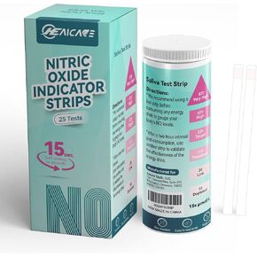 Nitric Oxide Indicator Strips-25 Strips, Rapid Results Saliva Nitric Oxide Testing Strip, Cardiovascular Health Measuring The Quantity of Nitric Oxide Get Results in Just 15 Seconds