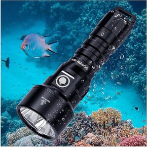 77outdoor Sofirn SD09 Diving Flashlight 3400 High Lumens, Scuba Dive Light Super Bright LED Underwater Light with Rechargeable Power, IPX8 Waterproof Submersible Torch