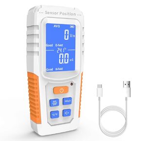 EMF Meter, 3-in-1 Rechargeable Digital Electromagnetic Field Radiation Detector, Electric Magnetic Fields Detector Ghost Hunting Equipment Tester for Home, Office, Outdoor and Ghost Hunting