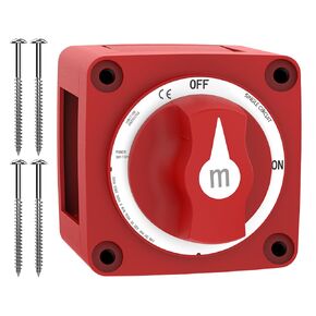 Battery Disconnect Switch, Malictele 300A 1-Both-2-Off Heavy Duty Cutoff Switch 12V-48V Waterproof Ignition Protected Power Kill Switch with Knob for Marine, Boat, Car, RV, Truck Battery - 4 Position