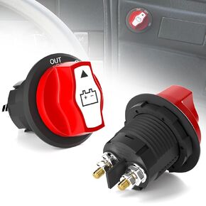 PSEQT 2Pcs Battery Disconnect Switch, Battery Master Cut Shut Off Isolator Rotary Switch 12V 48V for Car Trailer Truck RV ATV Boat, Max 32V DC 200A Cont 300A Power Battery On-Off-Out Switches (200A)