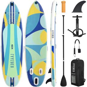 Inflatable Paddle Board, 10'6×33"×6" Stand Up Paddleboard for Adults, Lightweight 18LB SUP with Sports Camera Mount, Coiled Ankle Leash, Dual Action Pump, Floating Paddle, Backpack in Saudi Arabia