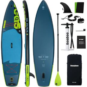 Inflatable Stand Up Paddle Board Includes Paddle, Dual Action Pump, and Accessories 11ft Lightweight iSUP, 33"*6" Wide Stable Design, Anti-Slip EVA Deck, Paddle Board for Adults