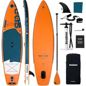Inflatable Stand Up Paddle Board Includes Paddle, Dual Action Pump, and Accessories 11ft Lightweight iSUP, 33"*6" Wide Stable Design, Anti-Slip EVA Deck, Paddle Board for Adults in Saudi Arabia