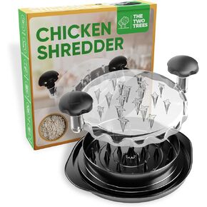 Chicken Shredder, Large Chicken Breast Shredder Tool Twist, Easy To Use Meat Shredder - Ergonomic Handle, Anti-Slip, Transparent Lid, Dishwasher safe, Heat resistant, BPA Free