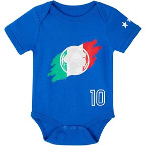 Kids Italy Soccer Jerseys Bodysuit Outfits for Boys Girls and Youth Outdoor Soccer Training Shirt