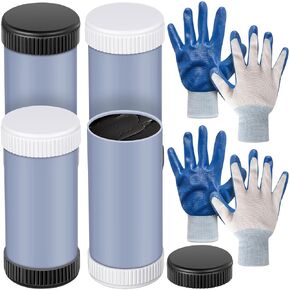 4 Pcs Valve Grinding Paste 145g Double Ended Lapping Compound with 2 Pairs Nitrile Coated Work Gloves for Automotive Valve Grinding Remove Burrs, Surface Defects, Corrosion and Deposits