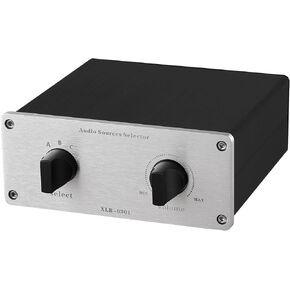 1 to 3 XLR Audio Switch, 3-Channel Stereo Passive Selector, Balanced Signal Converter with Volume Control (XLR 3-1VOL)