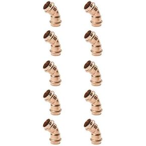 ProPress Fitting Plumbing Zero Lead Copper 45-Degree Elbow (1/2 Inch, pack of 10)
