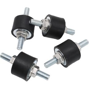 M8 Rubber Studs Shock Absorber Anti-Vibration Isolator Mounts Rubber Cylindrical Vibration Isolation Mount for Air Compressors Garage Motor Diesel Engines, 4 Pack M8 x 23 30x 20mm, 8pcs LockNuts