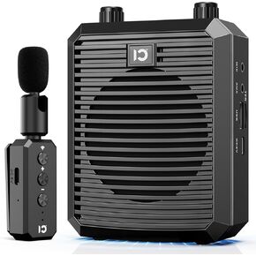 SHIDU Voice Amplifier with Wireless Lavalier Microphone, Portable Speaker with 2.4G Wireless Microphone Rechargeable Personal PA System for Teachers Classroom Meeting Training