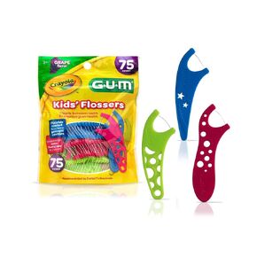 GUM Crayola Kids Flossers with Fluoride - Designed for Little Hands - Fun Grape Flavor - Easy to Use Kids Floss Picks for Children Ages 3+, 40ct (6pk)