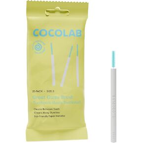 Cocolab Great Gums Brush, Soft Interdental Brushes, Easy to Use Floss Supplement for Teeth Cleaning and Gum Health, Size 0, 25-Pack