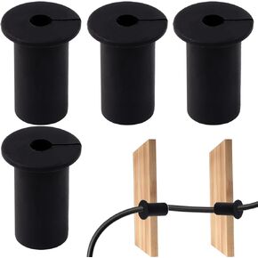 4Pcs Cable Routing Rubber Kit Starlink Cable Grommet Wall Grommets for Cables Silicone Cable Feed Through Bushings 19mm Diameter Hole Cable Wall Grommets for Organizing Protecting Cord Black