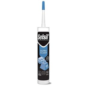 SELSIL Ultra Crystal Clear Mounting Adhesive & Sealant - Indoor & Outdoor Adhesive Tough & Flexible Construction Adhesive, 100% Transparent Bonding and Sealing Waterproof Adhesive (9.8 fl oz/290 mL)