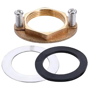 1 Set Brass Faucet Lock Nut Brass Female Locknut Faucet Washers for Secure Faucet Nut Hex Faucet Locknut Plumbing Installation Kit of Bathroom Lock Nuts Thread M32*1.25 (Inner Diameter:32mm/1.23in)