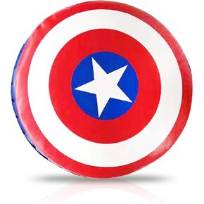 Superhero Captain PU Leather Round Taekwondo Karate Punch Strike & Kick Pad Punching Striking & Kicking Target Shield for Kids Boxing Training Practice