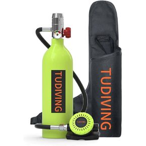 1L Portable Scuba Diving Tank,Portable Scuba Tank for 15-20 Minutes Underwater Breathing,Reusable Mini Scuba Tank