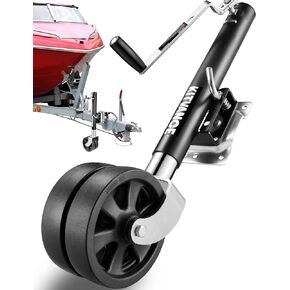 Upgraded 2000lbs Boat Trailer Jack with 8" Dual Wheels- Heavy Duty Boat Trailer Tongue Jack with Removable Handle, Dual Wheel Marine Trailer Jack for RV Boat Utility Yacht Trailer, 12" Vertical Travel