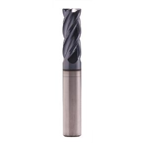 High Performance Solid Carbide Corner Radius End Mill - AlTiN Coated, 30 Degree Helix, .030" Corner Radius, 4 Flute, 3/8" Cutting Diameter, 3/8" Shank Diameter, 1" Length of Cut, 2-1/2" Overall Length