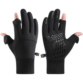 Winter Gloves Men Women, 2 Finger Exposable Touch Screen Gloves Running Gloves Cycling Gloves Driving Gloves for Men Women, Warm Gloves Freezer Gloves Waterproof Gloves Mens