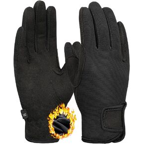 ChinFun Kids Horse Riding Gloves Equestrian Children for Girls Boys Thermal Lining Winter Horseback Riding Gloves Warm Mittens