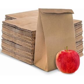 Stock Your Home 4 Lb Kraft Brown Paper Lunch Bags (500 Count) - Bulk Disposable Lunch Sacks, Small Size Blank Bag for Kids, Good for a Snack, Sandwich, Grocery Food, and Arts & Crafts Projects
