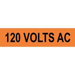 ComplianceSigns.com 120 Volts AC Safety Label Decal, 4x1 inch 10-Pack Vinyl for Electrical Pipe Markers