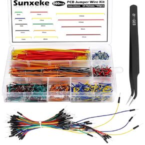 560Pcs Jumper Wire Kit Solderless Flexible Breadboard 14 Lengths Assorted Preformed Breadboard with 65Pcs Breadboard Jumper Wires,Tweezers & Plastic Box