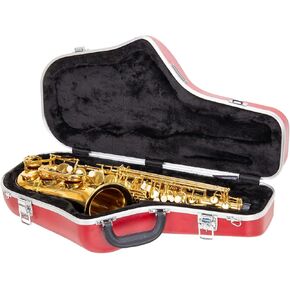 Crossrock Alto Saxophone Case | ABS Molded Hardshell with Accessory Pocket, Security Lock, and Detachable Strap-Red (CRA862ASRD)
