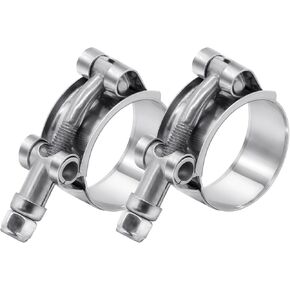 2 Pack 0.75 inch T-Bolt Hose Clamps, Stainless Steel_304 Working Range 28mm-34mm for 0.75" Hose ID, Turbo Intake Intercooler Clamp for Automotive