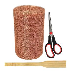 Copper Mesh Rodent Control 5 in x 33 ft, 100% Pure Rodent Barrier Wire Mesh, Rustproof Copper Mesh Roll, Double Layer Copper Wool Ideal for Hole Blocking with Wood Stick and Scissors