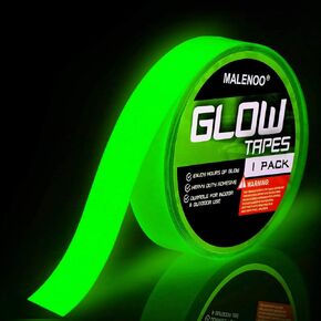 1 Inch x 30FT Glow in The Dark Tape Lasting Bright for Green Neon Tape, Waterproof Reflective Tape Sticker Suitable for The Theater,Stage,Party, Night Decoration,Stairs, Walls, Export Signs