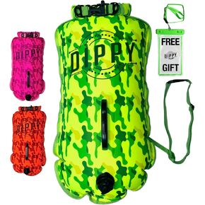DIPPY Tow Floats for Open Water Swimming | 28L Swim Buoy Open Water Swimming Float | Waterproof Swimming Buoy | Tow Float Dry Bag | Wild Swimming Float | Wild Swimming Accessories Triathlete, Swimmer