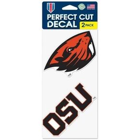 Oregon State Beavers 2-Pack Perfect Cut Decal Team Logo Set 4" x 8" Car Laptop