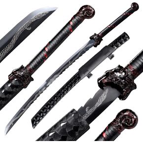 Katana Sword Samurai Real Metal Samurai Samurai Real Yuan Quantang Samurai Samurai Hand-Polished Sharp and Domineering Tiger Head Handle