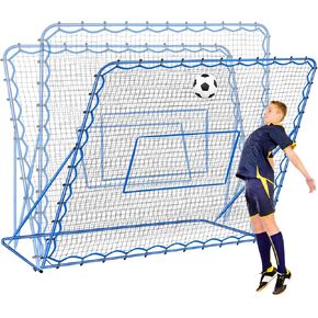 7x6FT Soccer Rebounder Net, Quick-Switch Angle Soccer Training for Control, Passing Practice, Easy Setup Rebounder Gifts Aids & Equipment for Kids,Teens & Adults