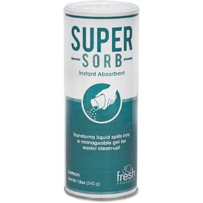 Fresh Products Super-Sorb Instant Granular Absorbent, Lemon Scent, 1 Dispenser Canister, 12 Ounces