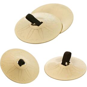 Ximimark 4pcs Unique Golden Finger Cymbals - Round Alloy Musical Instruments for Stage Performance, Party Play, and Gift - Perfect for Halloween, Christmas, Bar, Club, Rave, and LARP Events
