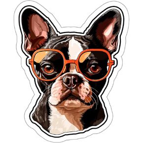 Boston Terrier Sticker Decal Vinyl Small Waterproof for Water Bottle Mug Passport Book Scrapbook Notebook Laptop Tumbler Skateboard Computer Phone Size Funny Gift Car Stickers ID44990