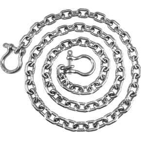 US Stainless Stainless Steel Windlass Anchor Chain 316 7mm (1/4") DIN766 by 6' with Shackles