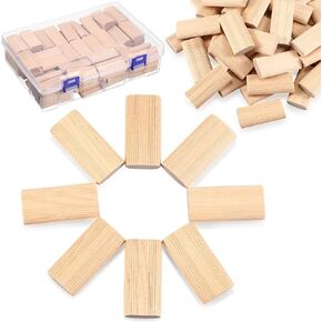 Barydat 100 Pack Domino Tenons Wood Dominos 10mm x 50mm x 24mm Beechwood Loose Tenons Compatible with Domino Loose Tenons Joinery Systems for Furniture, Cabinetmaking, Casing and Work