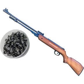 Heavy Duty Air Pellet Guns Rifle B3- 3 5.5mm 22 Calibre 650-600 FPS Wood Handle + 200 Pellets Package